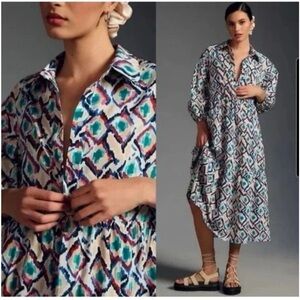 Anthropologie The Bettina Tiered Shirt Dress My: Maeve Size: S